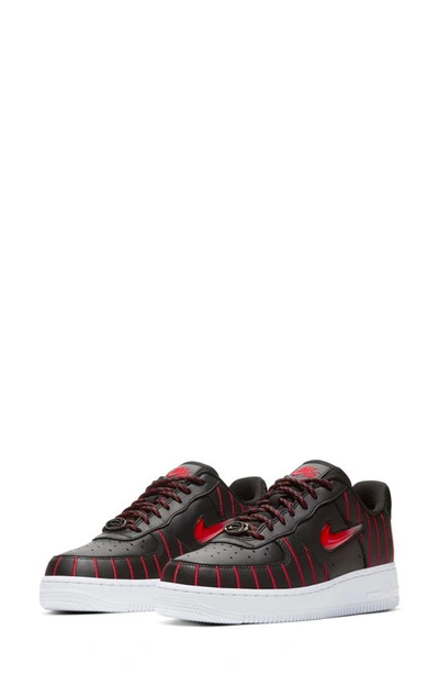 Shop Nike Air Force 1 Jewel Qs Sneaker In Black/ Red/ Black/ White