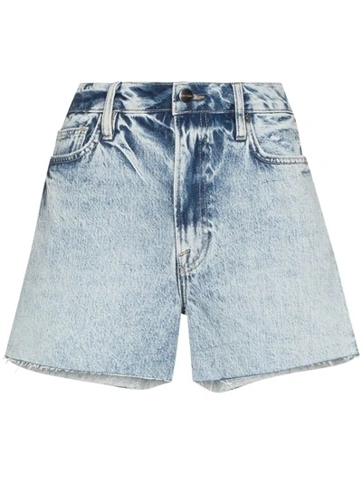 Shop Frame Le Simone High-waisted Shorts In Blau