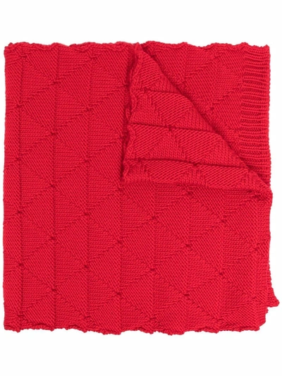 Shop Bottega Veneta Knitted Wool Scarf In Rot