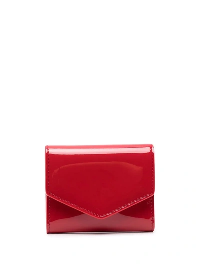 Shop Maison Margiela Tri-fold Leather Wallet In Rot