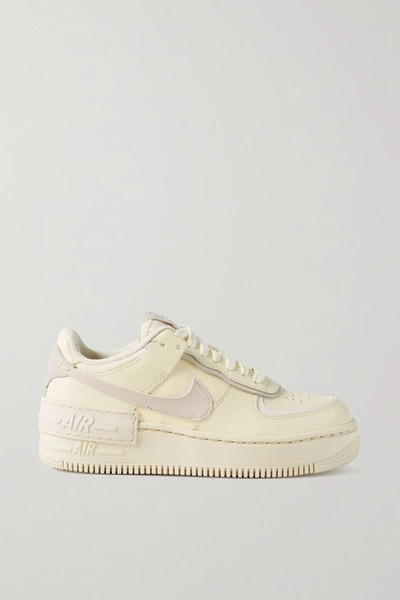 Shop Nike Air Force 1 Shadow Leather Sneakers In Neutrals