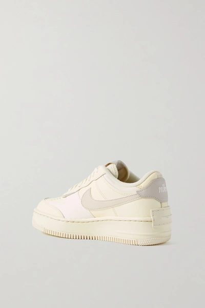 Shop Nike Air Force 1 Shadow Leather Sneakers In Neutrals