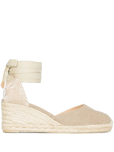 Castaã±er Carina Wedged Espadrilles In Nude