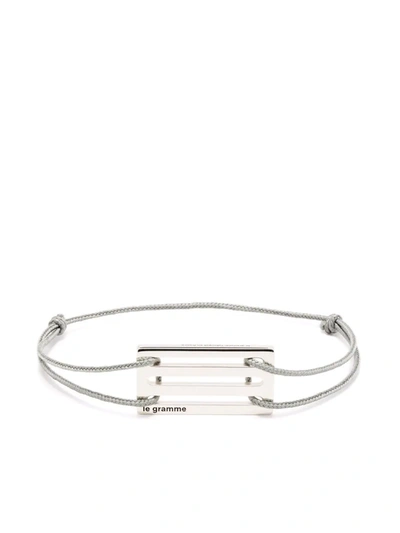 Shop Le Gramme Punched Cord Bracelet In Silber
