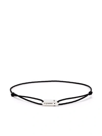 Shop Le Gramme Logo Capsule Cord Bracelet In Silber
