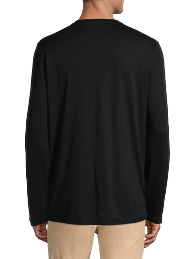 Shop Kiton Long Sleeve Pull-over Sweater In Black