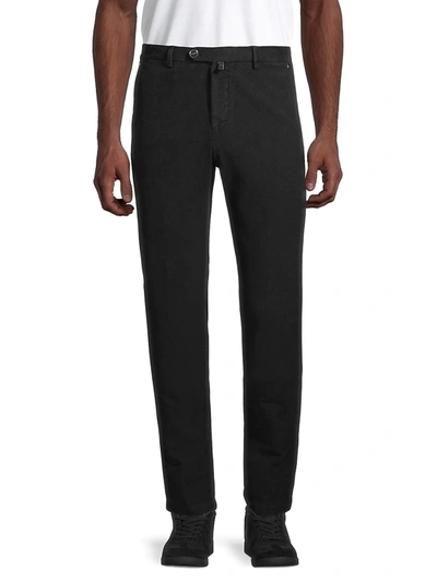 Shop Kiton Cotton Cashmere Flat Front Pants In Black
