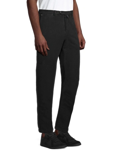 Shop Kiton Cotton Cashmere Flat Front Pants In Black