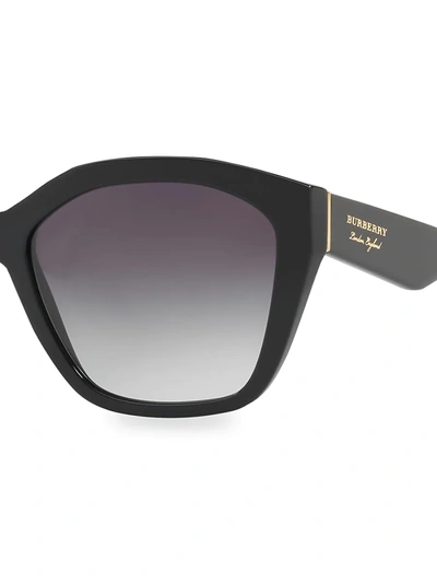 Shop Burberry 57mm Irregular Square Sunglasses In Black Grey