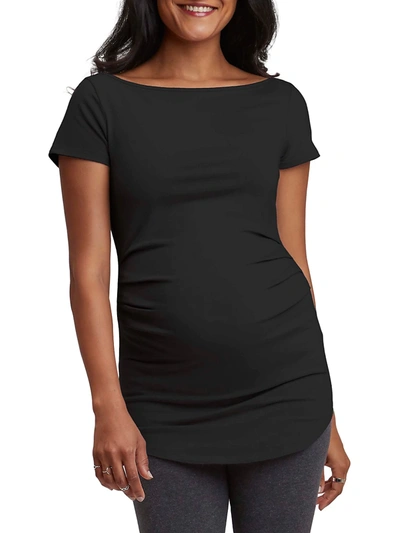 Shop Stowaway Collection Women's Ballet Maternity Tunic Top In Black