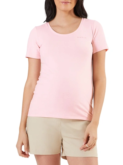 Shop Stowaway Collection Women's Mama Embroidered Maternity T-shirt In Pink