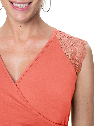 Shop Stowaway Collection Women's Chelsea Maternity Nursing Top In Coral