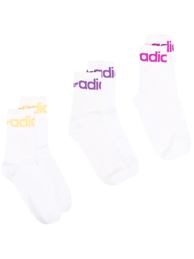 Shop Adidas Originals Originals Three-pack Ankle Socks In White