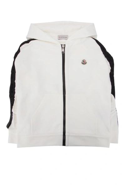 Shop Moncler Enfant Logo Patch Bomber Jacket In White