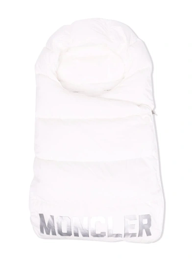 Shop Moncler Logo-print Padded Blanket In White