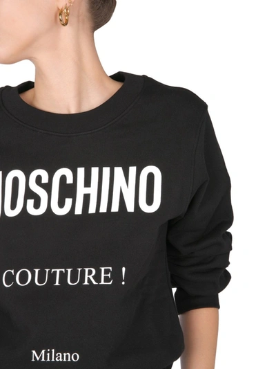 Shop Moschino Crew Neck Sweatshirt In Black