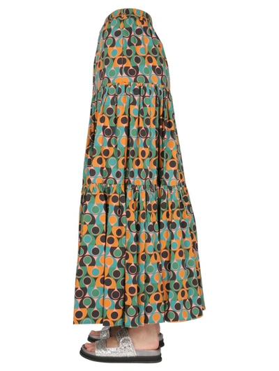 Shop La Doublej Gumball Skirt With Deco Print In Green