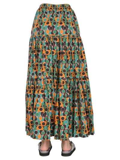 Shop La Doublej Gumball Skirt With Deco Print In Green
