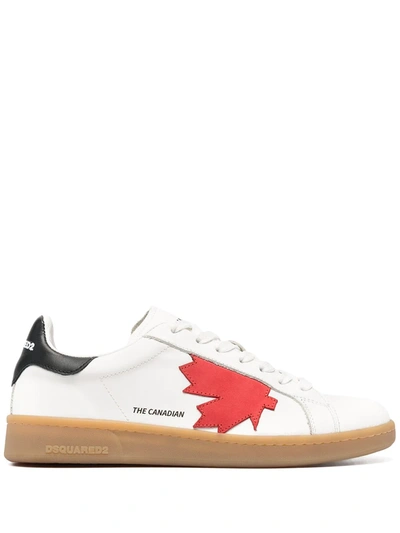 Shop Dsquared2 Maple Leaf Low-top Sneakers In 白色