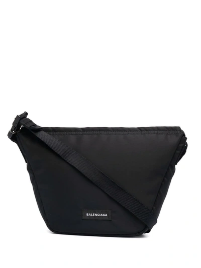 Shop Balenciaga Logo-patch Sling Bag In Schwarz