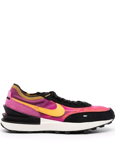 Nike Waffle One Suede And Leather-trimmed Mesh Sneakers In Rosa