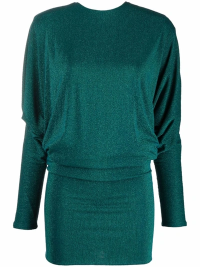Alexandre Vauthier Wide-shoulder Knitted Dress In Grün