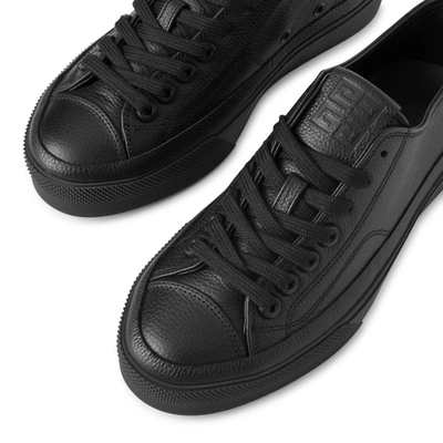 Shop Givenchy City  Black Leather Sneakers