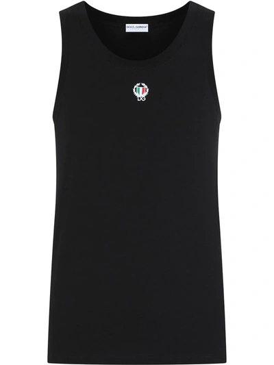 Shop Dolce & Gabbana Iembroidered Tank Top In Black