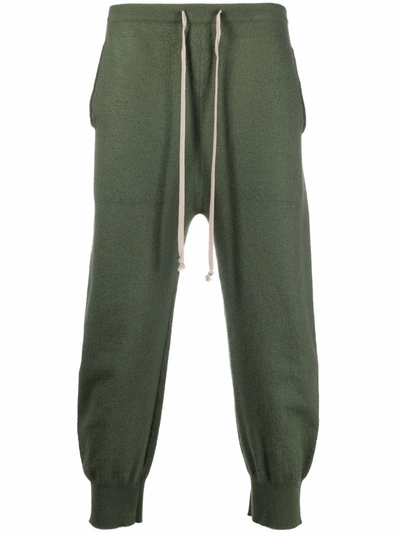 Shop Rick Owens Cashmere Track Pants In Green