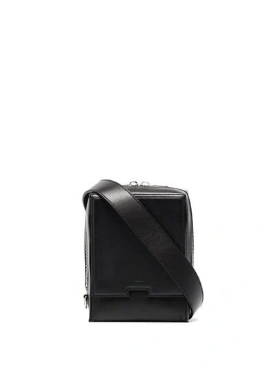 Shop A-cold-wall* Convect Leather Crossbody Bag In Schwarz