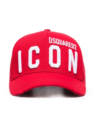 Dsquared2 Embroidered Icon Baseball Hat In Rot