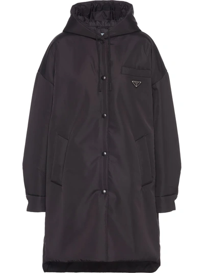 Shop Prada Light Re-nylon Triangle-logo Raincoat In Schwarz
