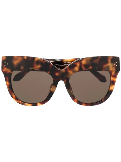 Shop Linda Farrow Oversized Cat-eye Frame Sunglasses In Braun