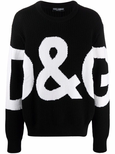 Shop Dolce & Gabbana Logo-knit Jumper In Schwarz