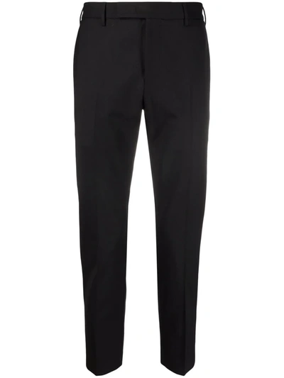 Pt01 Pantaloni Torino Virgin Wool Tailored Trousers In Black