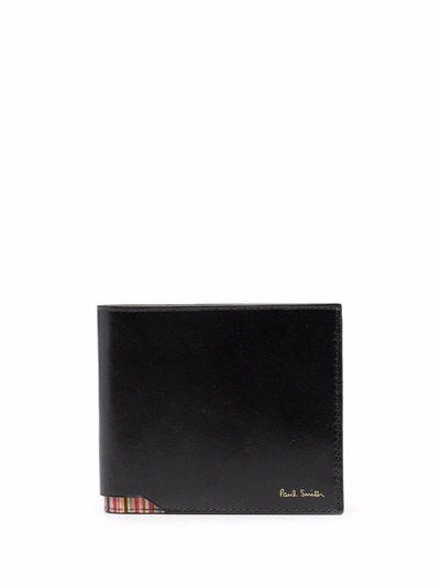 Paul Smith Leather Signature Stripe Corner Wallet In Black | ModeSens