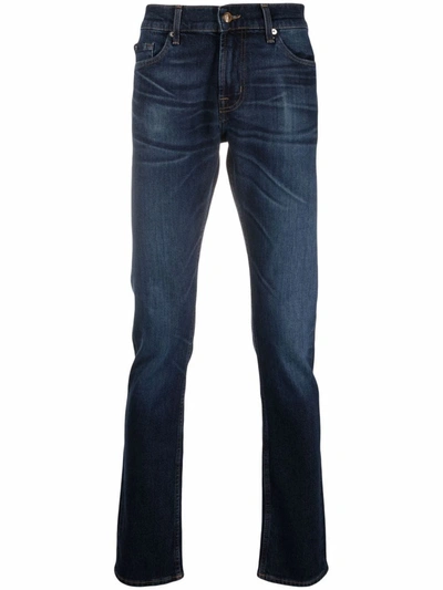 Shop 7 For All Mankind Ronnie Mid-rise Straight-leg Jeans In Blue