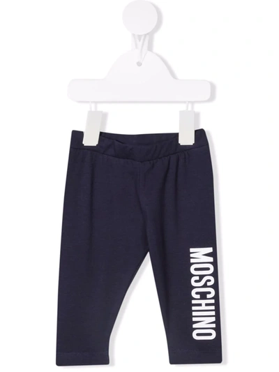 Shop Moschino Logo-print Tracksuit Bottoms In Blue