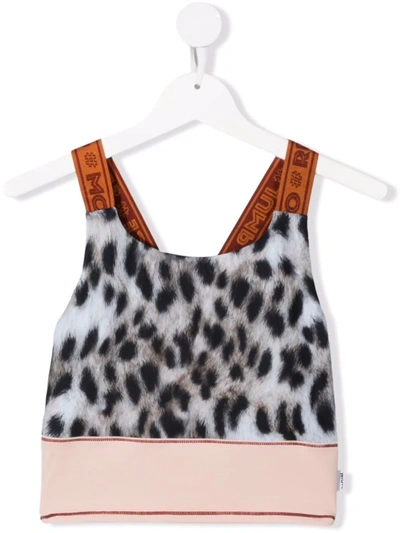 Shop Molo Teen Leopard-print Vest In Neutrals