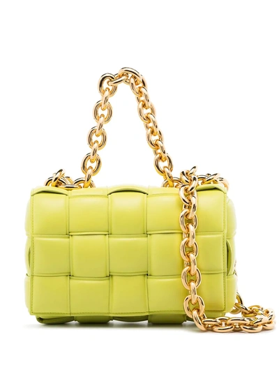Shop Bottega Veneta Chain Cassette Shoulder Bag In Green