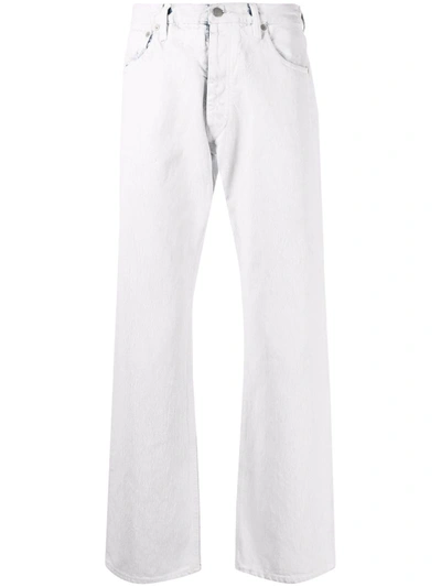 Shop Maison Margiela Mid-rise Straight Jeans In White