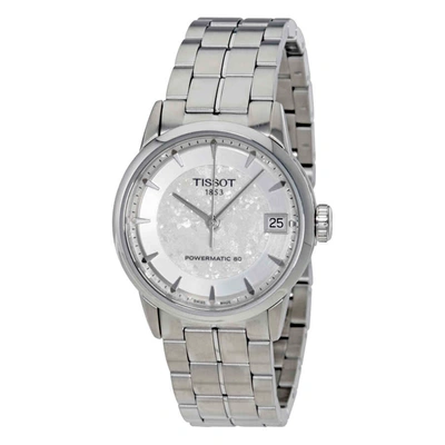 Shop Tissot Luxury Powermatic 80 Silver Dial Ladies Watch T086.207.11.031.10 In Grey / Silver