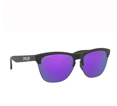 Shop Oakley Frogskins Lite Violet Round Sunglasses Oo9374-937431-63 In Black,purple