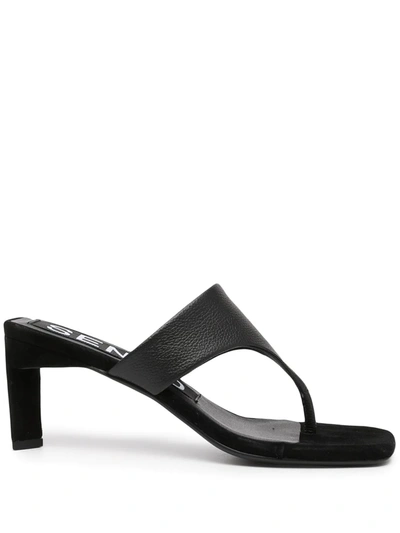 Shop Senso Liza Ii Leather Sandals In Ebony