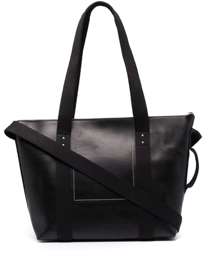 Shop Rick Owens Trolley Leather Tote Bag In Black