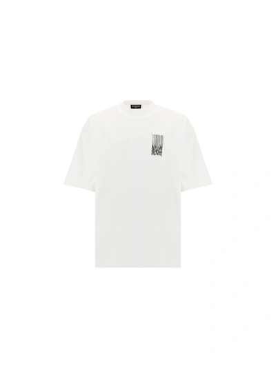 Balenciaga White Vintage Jersey Wide Fit Barcode T-shirt In 9040 