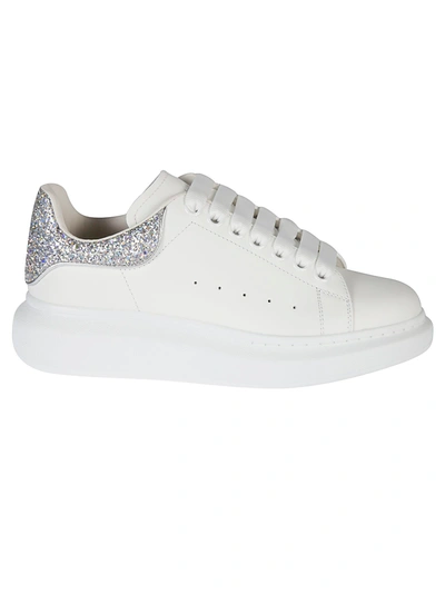 Shop Alexander Mcqueen Glitter Effect Sneakers In Argento