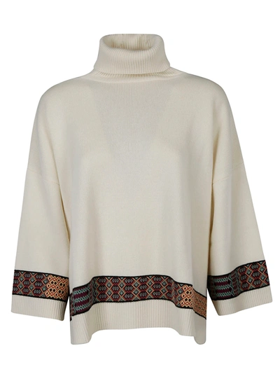 Shop Etro Patterned Turtleneck Sweater In Panna