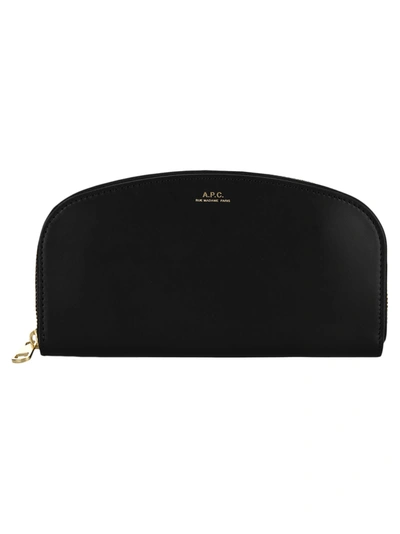 Shop Apc Demi-lune Wallet In Black