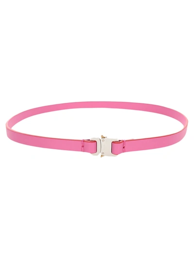 Shop Alyx Mini Leather Buckle Belt In Pink